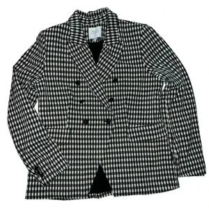 Anthroplogie Maison d’ Amélie gingham blazer black and white size Large